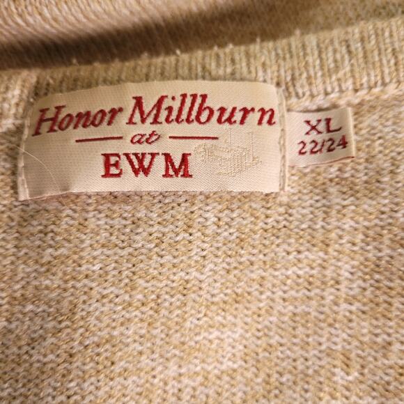 Vintage Y2K Honor Millburn Cable Knit Cardigan Womens XL Oatmeal Tan Neutral - Picture 5 of 8